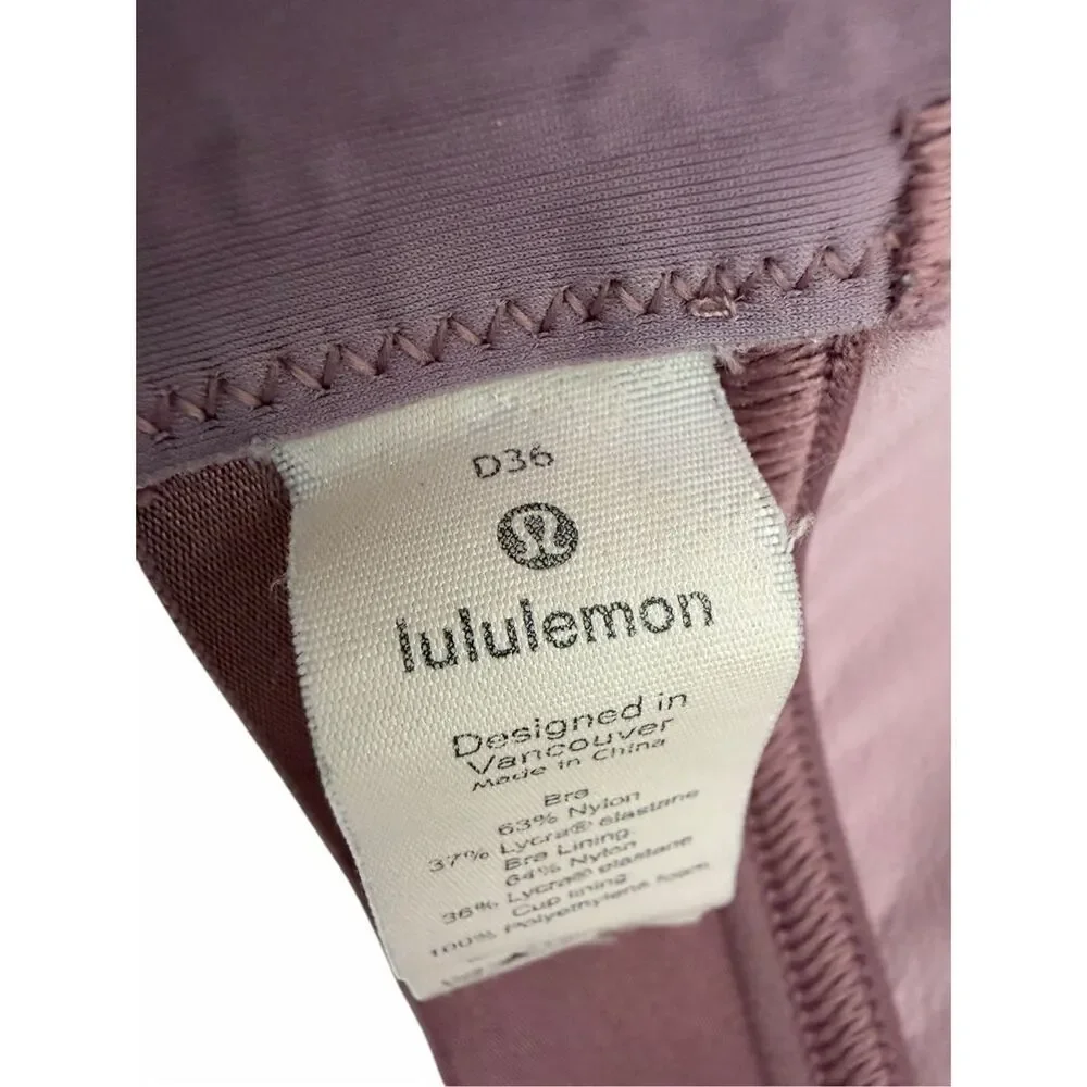 Lululemon Fine Form Bra 36D Vintage Mauve